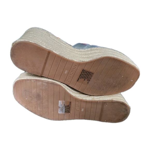 Kenneth Cole New York Women's Solace Espadrille Platform Wedge Sandals silver 8 - Picture 5 of 8